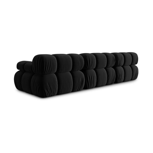 Crna baršunasta sofa 282 cm Bellis – Micadoni Home-image-4