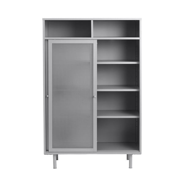Sivi metalni ormarić s kliznim vratima 90x140x40 cm Veep – Unique Furniture-image-2