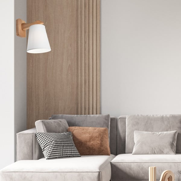 Bijela/smeđa zidna lampa ø 16 cm Andreas – LAMKUR-image-1