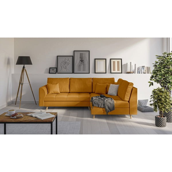 Kutna garnitura (desni kut) u boji senfa Ariella - Ropez-image-2