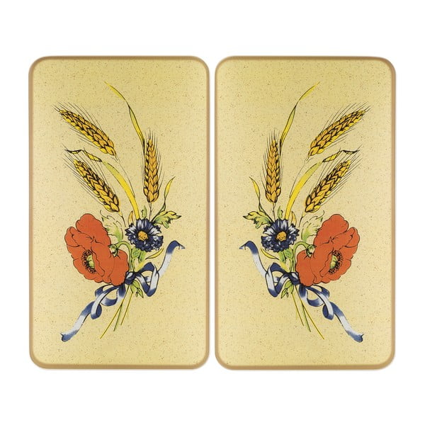 Poklopci za štednjak od kaljenog stakla u setu od 2 komada 52x30 cm Corn-Flowers - Maximex