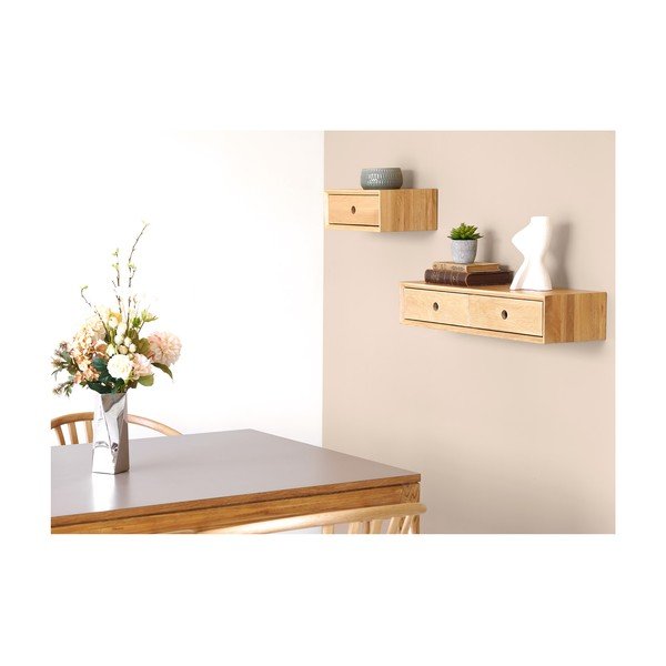 Polica od punog hrasta u svijetloj prirodnoj boji 80 cm Luzern – House Nordic-image-3