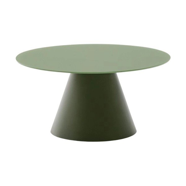 Zeleni okrugao stolić za kavu sa staklenom pločom stola ø 80 cm Wilshire – Kave Home