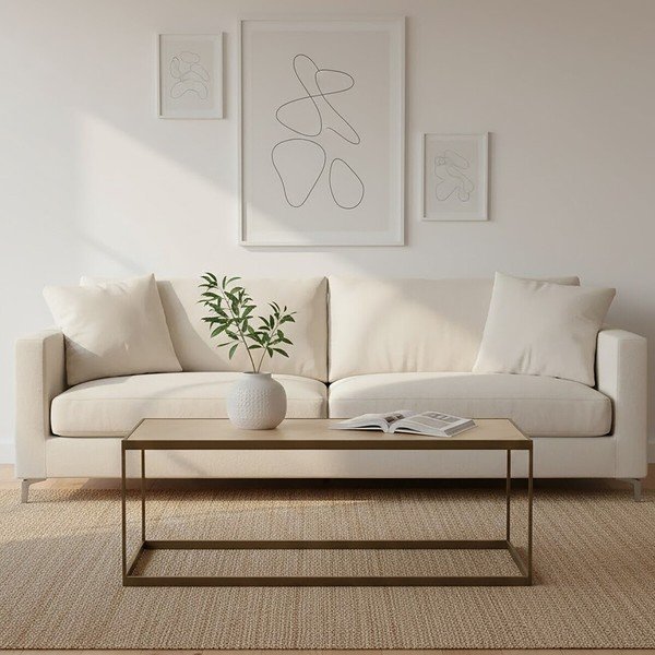 Smeđi/u prirodnoj boji stolić za kavu s pločom stola u dekoru hrasta 40x120 cm Grenoble – Premier Housewares-image-1