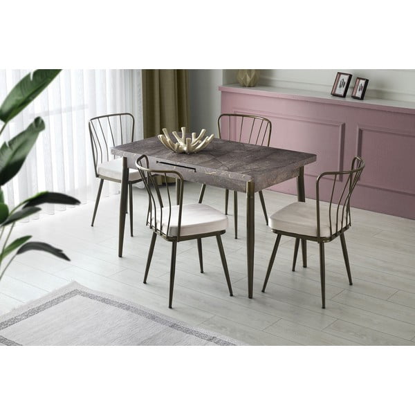 Sive metalne blagovaonske stolice u setu 2 kom Yildiz – Kalune Design-image-1