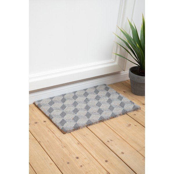 Otirač od kokosovih vlakana 40x60 cm Grey Cube – Premier Housewares-image-1