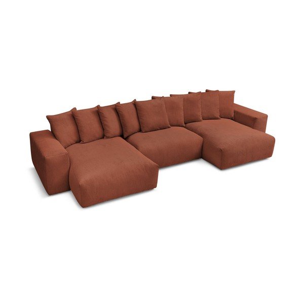 Ciglasta kutna garnitura od samta Voltaire – Bobochic Paris-image-4