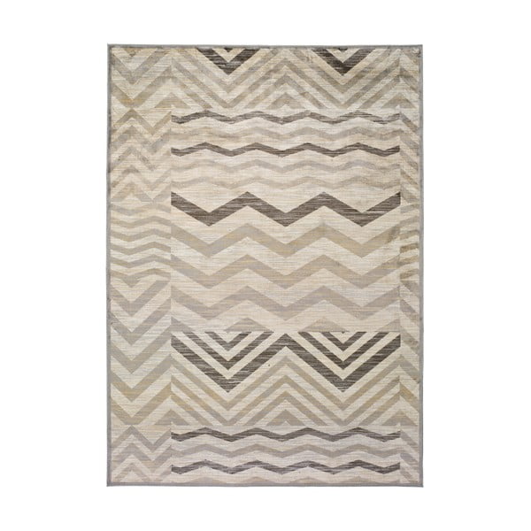Sivi tepih od viskoze Universal Belga Zig Zag, 70 x 220 cm