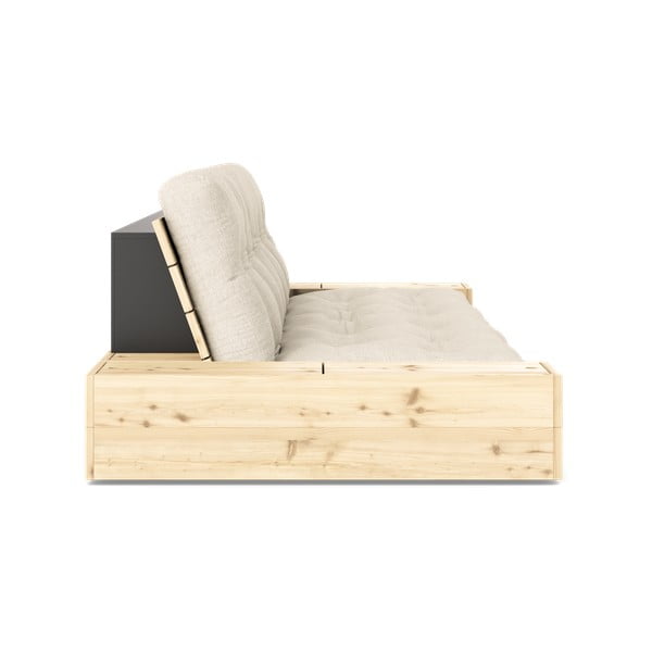 Siva/bež lanena sklopiva sofa 244 cm Base – Karup Design-image-3