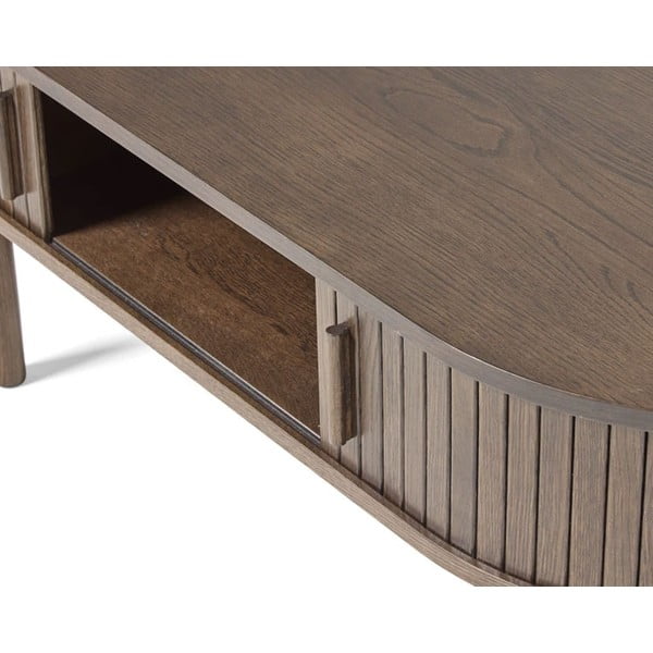 Stolić za kavu u dekoru hrasta u tamnoj prirodnoj boji 60x120 cm Meta – Unique Furniture-image-4