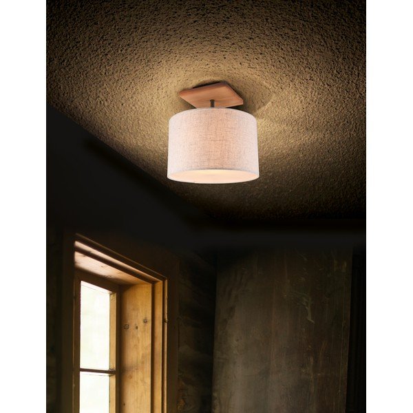 Svijetlo siva stropna svjetiljka s tekstilnim sjenilom Elmau – Trio-image-1