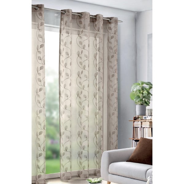 Smeđa prozirna zavjesa od voila 135x245 cm – Sehlbach