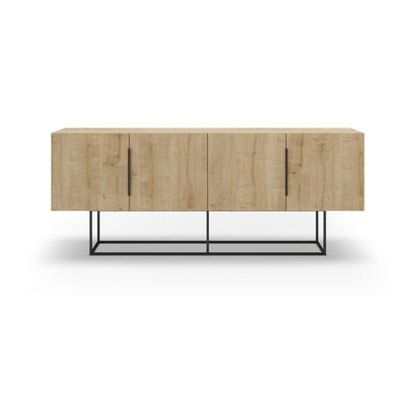 Niska komoda u dekoru hrasta u prirodnoj boji 200x80 cm Titan – Marckeric