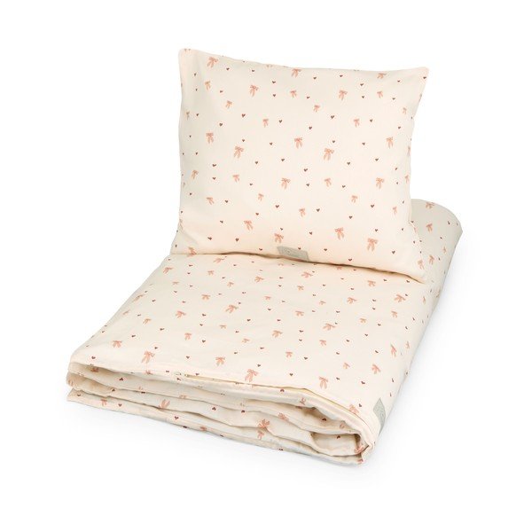 Svijetlo žuta/ružičasta dječja posteljina za dječji krevetić od organskog pamuka 100x140 cm Bows – Cam Cam Copenhagen