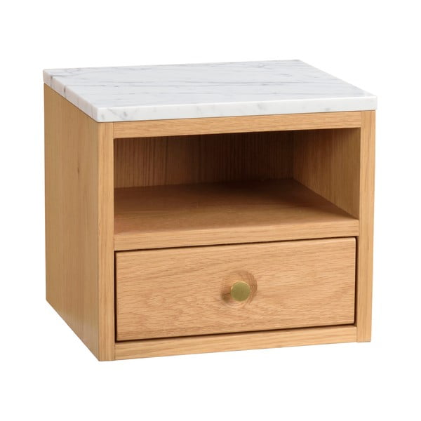 Noćni ormarić s pločom stola u mramornom dekoru u prirodnoj boji Whitmore – Rowico-image-2