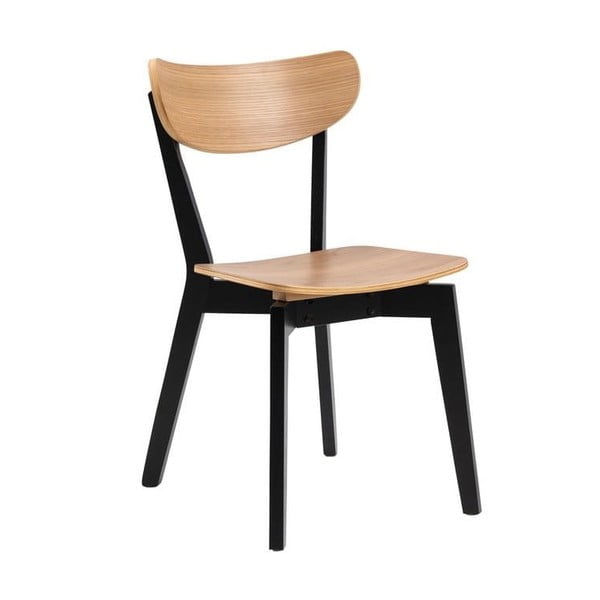 Crna/u prirodnoj boji blagovaonska stolica u dekoru hrasta Roxby – Actona