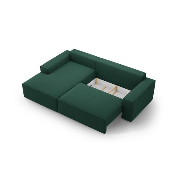 Zelena sklopiva kutna garnitura (s lijevim kutom) Jodie – Micadoni Home-image-4