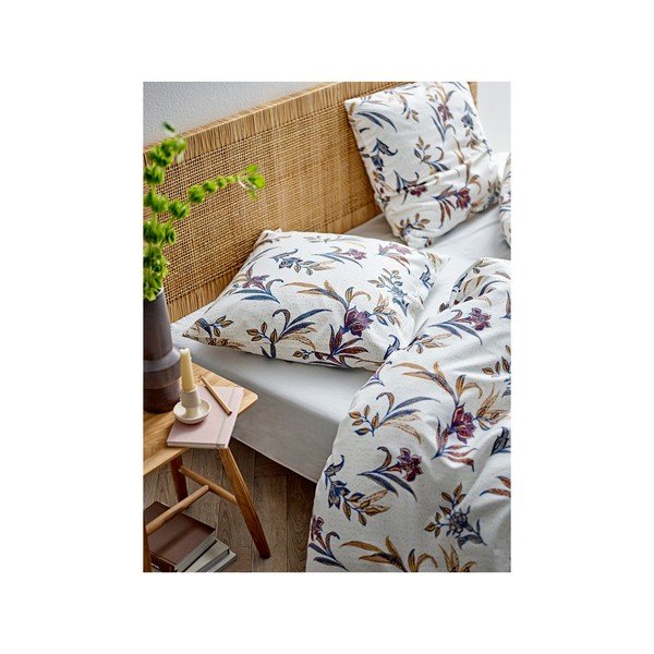 Plava/bež posteljina za krevet za jednu osobu/za produženi krevet od pamučnog satena 140x220 cm Soft Tropic – Södahl-image-1