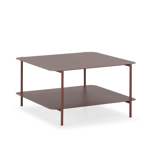 Metalni stolić za kavu boje terakote 70x73 cm Beatrix – MOME