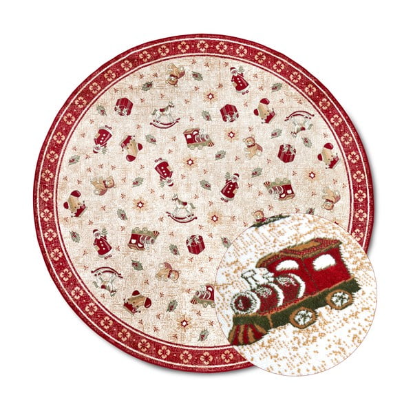 Crveni okrugli tepih s božićnim motivom od mješavine pamuka ø 160 cm Toy's Delight Red Christmas – Villeroy&Boch