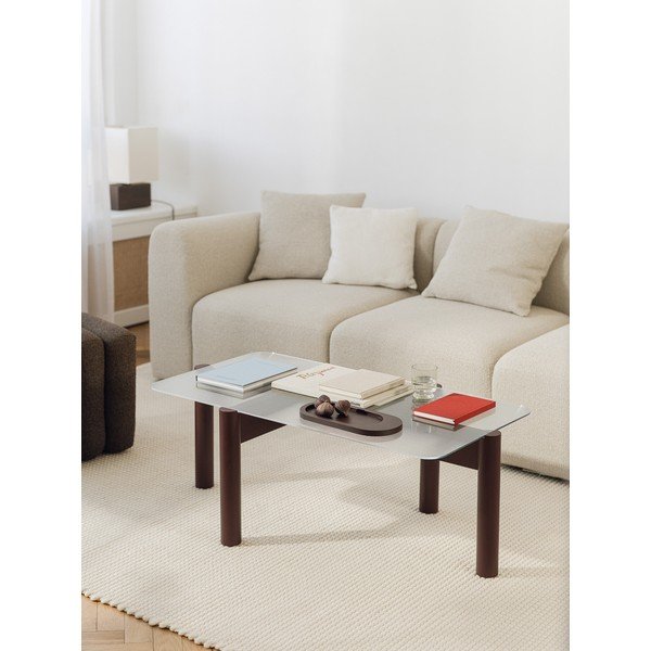 Bordo stolić za kavu sa staklenom pločom stola 55x105 cm Kob – noo.ma-image-1