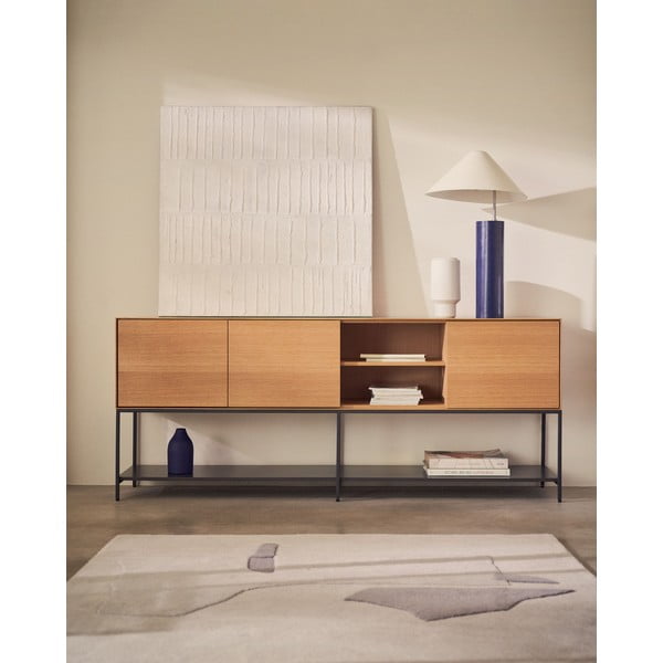 Niska komoda u dekoru hrasta u prirodnoj boji 195x80 cm Vedrana – Kave Home-image-1