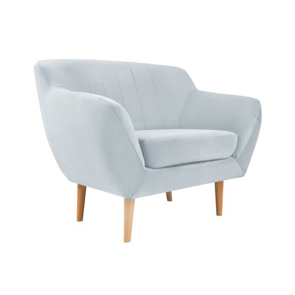 Svjetloplava baršunasta fotelja Mazzini Sofas Sardaigne-image-1