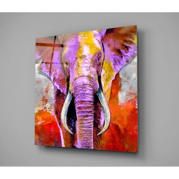 Staklena slika insigne osvete slona, ​​40 x 40 cm-image-3
