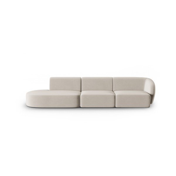 Bež baršunasti sofa s desnim kutom 311 cm Paolo – Milo Casa