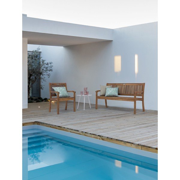 Vrtna klupa od masivnog drveta u prirodnoj boji Noemi – Bizzotto-image-1