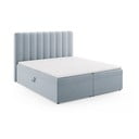Svijetlo plavi boxspring krevet s prostorom za pohranu 180x200 cm Gina – Milo Casa