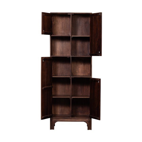 Tamno smeđi ormarić od masivnog manga 75x210x45 cm Staes – WOOOD-image-2