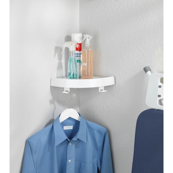 Bijela kutna samonosiva plastična kupaonska polica Quick-Fit - Allstar-image-3