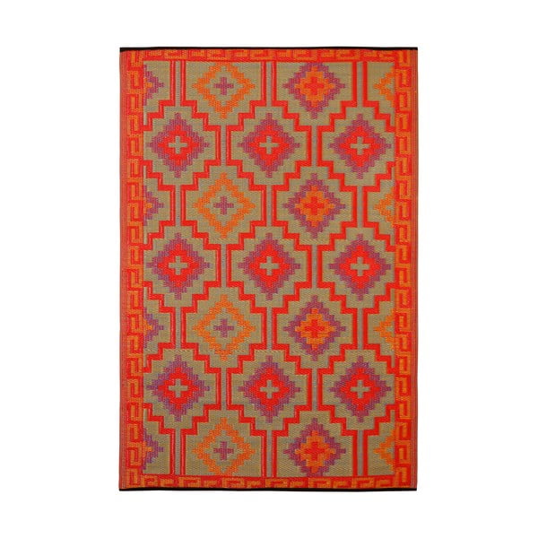 Narančasto-ljubičasti dvostrani vanjski tepih od reciklirane plastike Fab Hab Lhasa Orange & Violet, 150 x 240 cm
