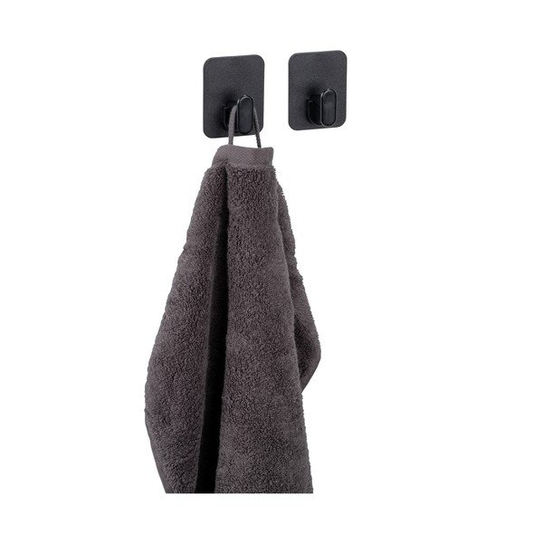 Crne plastične kuke u setu 2 kom s postavljanjem bez bušenja Parma – Allstar-image-1