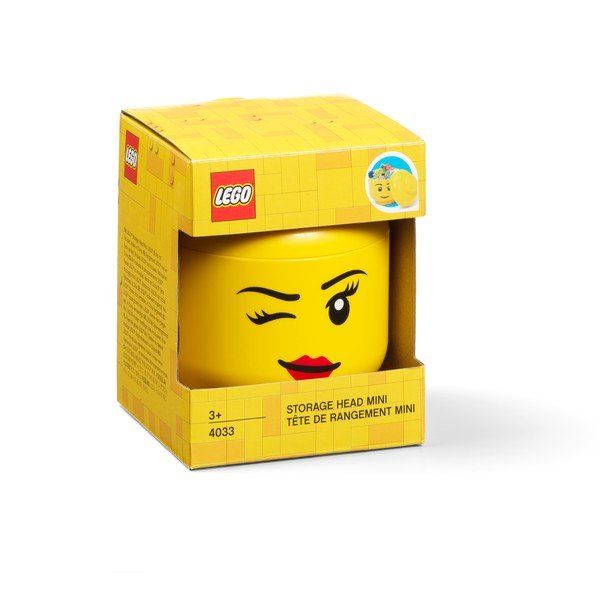 Žuta kutija za pohranu u obliku glave LEGO® Whinky, 10.5 x 10.6 x 12 cm-image-4