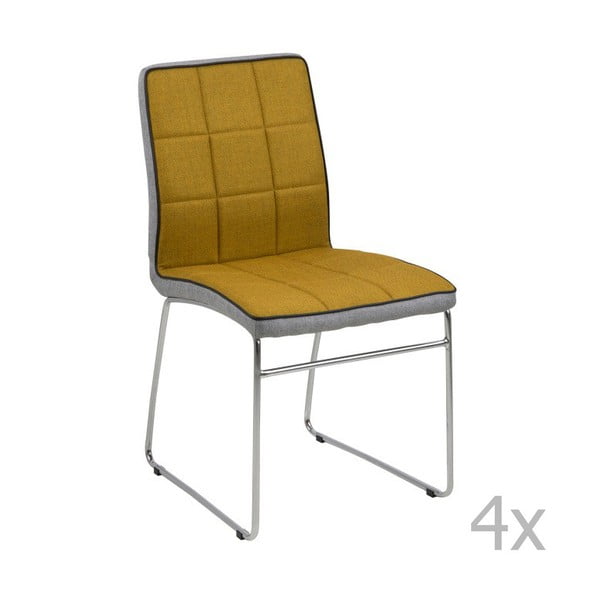Set od 4 žuto-sive blagovaonske stolice Actona Justin