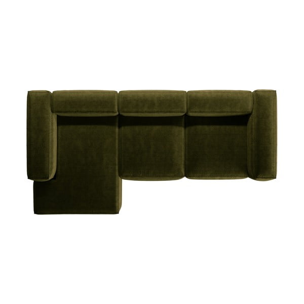 Zelena kutna garnitura od samta (s lijevim kutom/s ležaljkom) Bergamo – Cosmopolitan Design-image-3