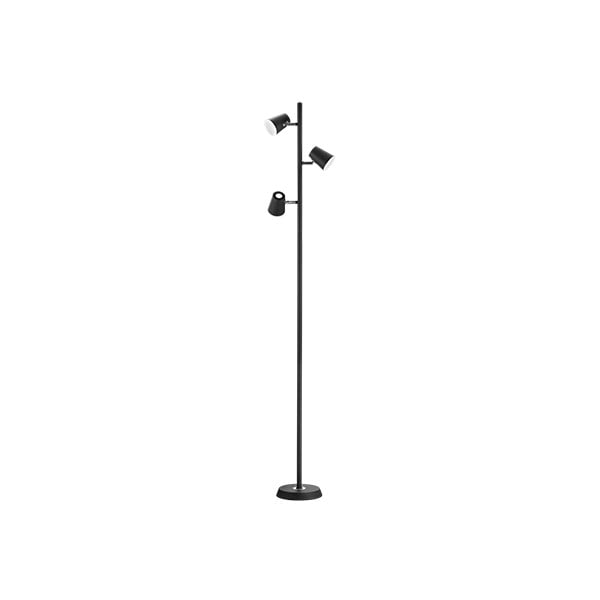 Crna podna LED svjetiljka Trio Narcos, visina 1,54 m