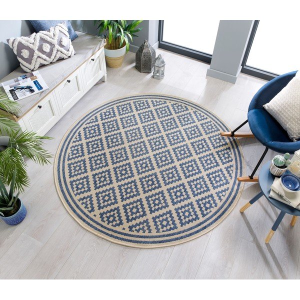 Plavo-bež okrugli vanjski tepih ø 160 cm Moretti - Flair Rugs-image-2