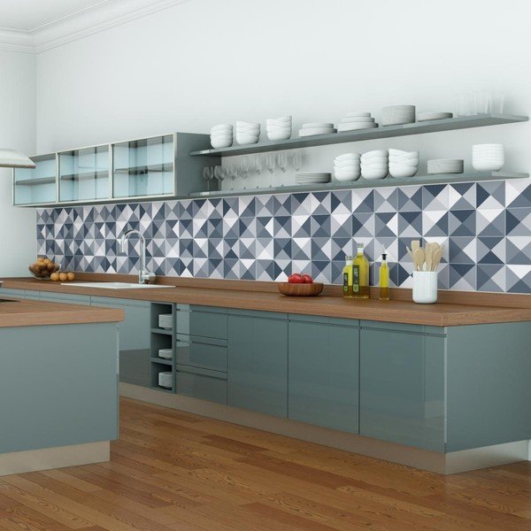 Set od 24 ukrasne zidne naljepnice Ambiance Azulejos Shades, 10 x 10 cm-image-1