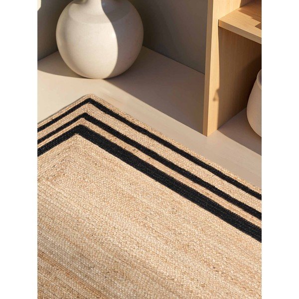 Crni/u prirodnoj boji ručno rađen juten tepih 160x230 cm Jutta – Hanse Home-image-3