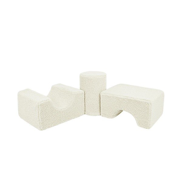 Bijeli set mekanih igrački od pjene 3 kom od boucle tkanine visina 30 cm 83x45 cm – Meowbaby-image-3