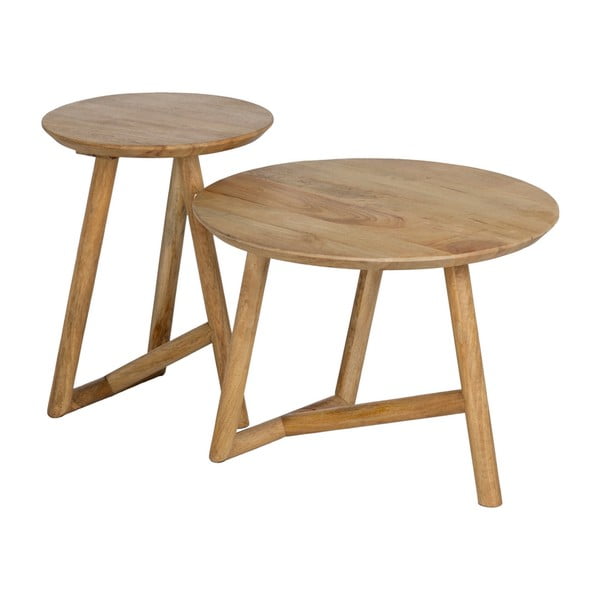 Okrugli stolić za kavu od masivnog manga u prirodnoj boji ø 60 cm Mao – Ixia-image-2