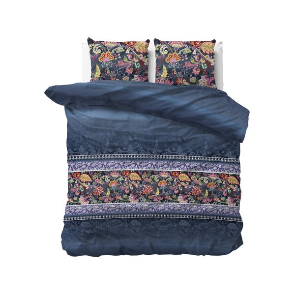 Plava posteljina Sleeptime Paisley, 200 x 220 cm