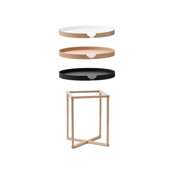 Stolić od hrastovog drveta s odvojivom pločom Wireworks Damieh, 45x45 cm-image-3