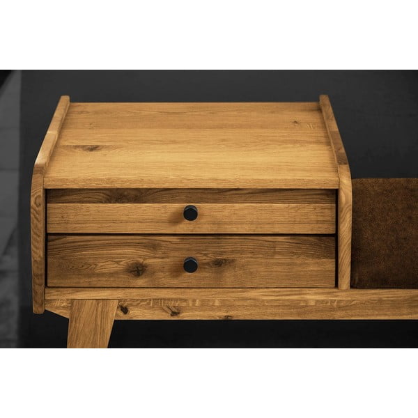 Klupa s ladicama od hrastovine s narančastim sjedištem Retro - The Beds-image-4