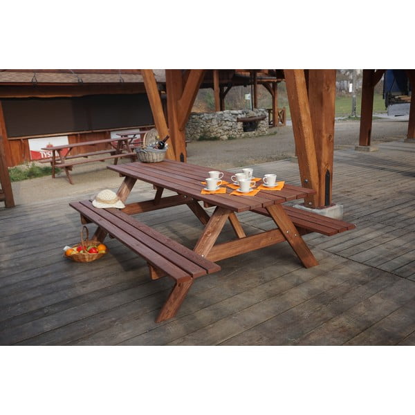 Vrtni blagovaonski set od borovine za 6 Piknik - Rojaplast-image-3