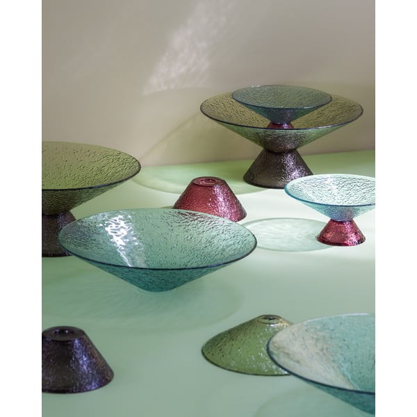 Crvena/plava staklena zdjela za voće ø 25 cm Bonbon – Hübsch-image-2