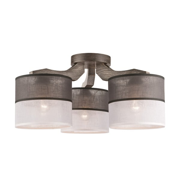 Siva stropna svjetiljka s tekstilnim sjenilom ø 16 cm Andrea – LAMKUR